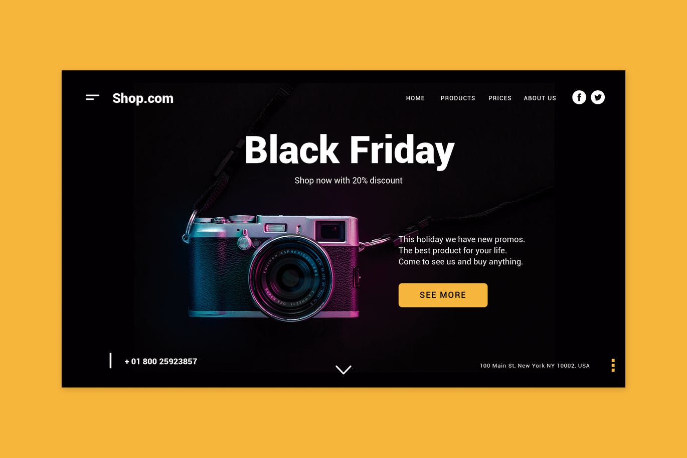 品牌网站黑色星期五促销活动着陆页设计模板 Black Friday Shopping – Landing Page插图