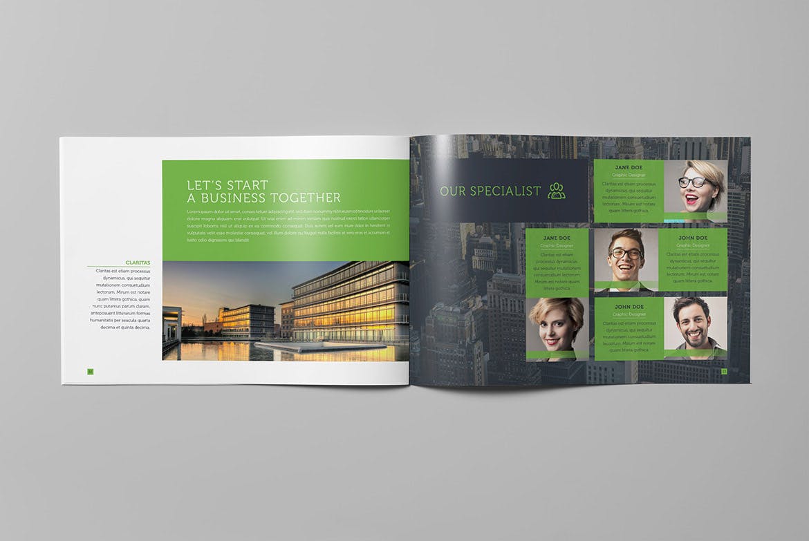 大型上市公司宣传画册设计模板 Corporate Business Landscape Brochure插图(6)