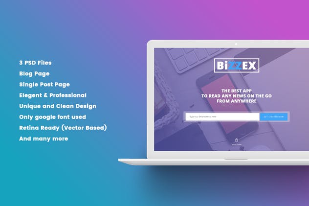 创意手机APP应用着陆页ui界面设计模板 BiZZEX – Professional App Landing Page插图(1)