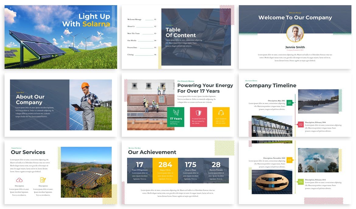 生态能源/环境主题PPT模板 Solarna – Energy & Ecology Powerpoint Template插图(1)