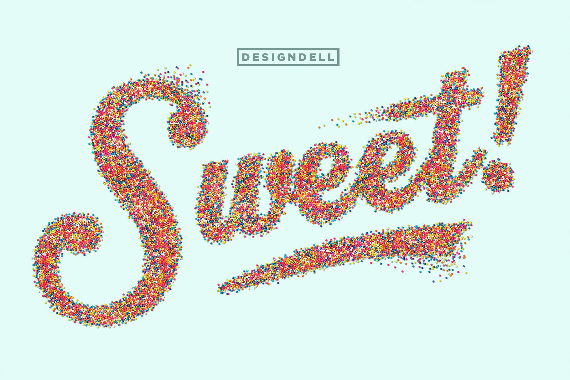 彩色糖果颗粒感字体特效PS动作 Sprinkle Photoshop Action插图1
