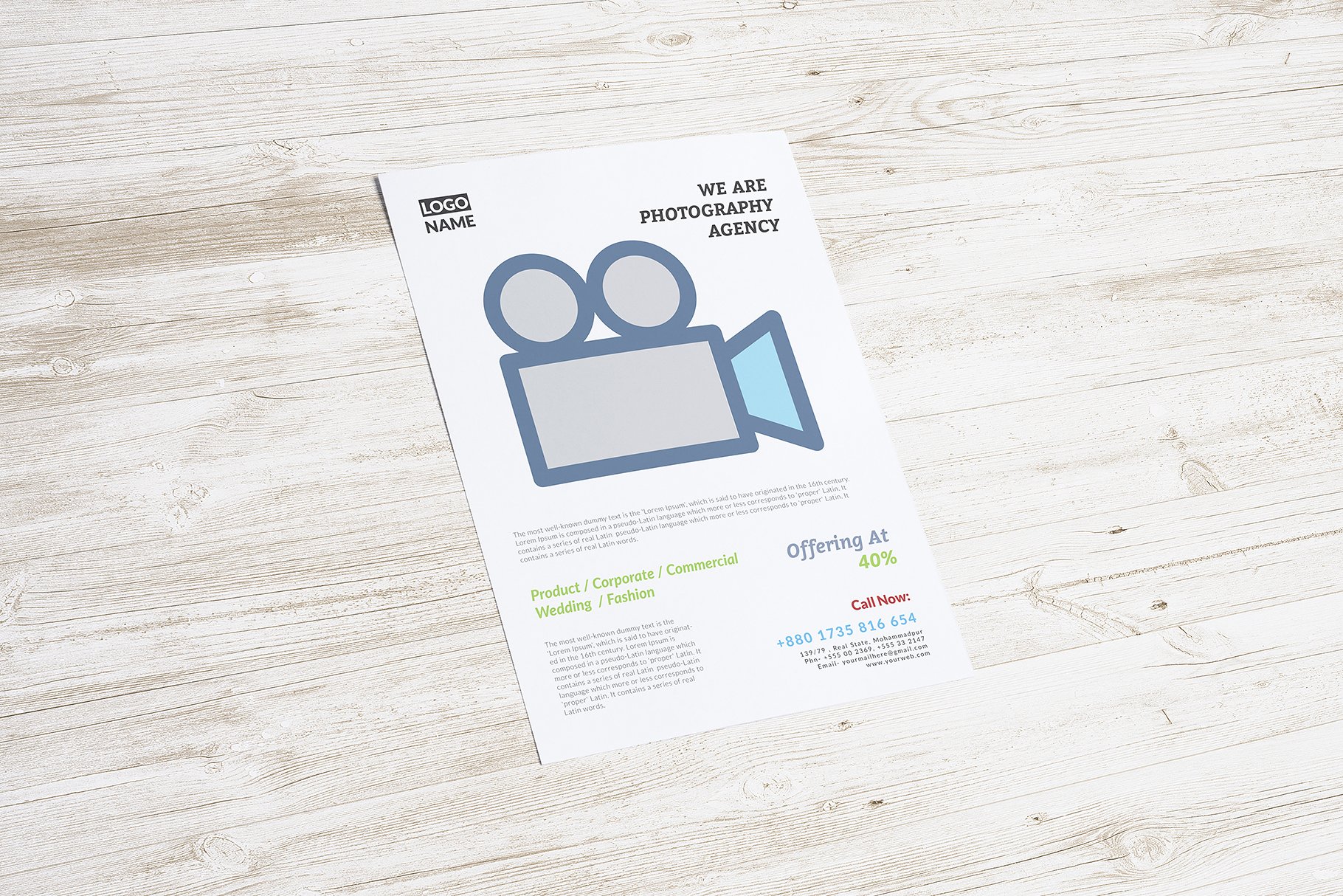 信笺，传单，海报样机模板合集 Letterhead, Flyer, Poster mockup v.1插图(8)