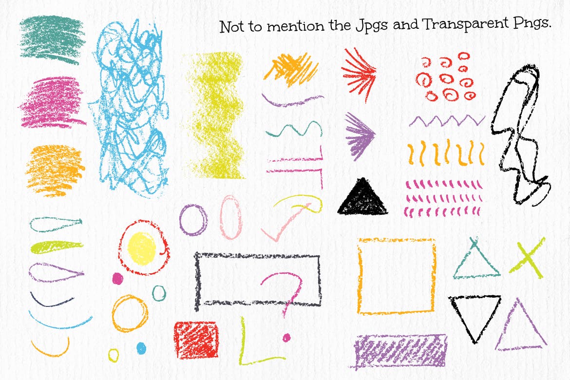 蜡笔画手绘必备：蜡笔纹理和图案设计素材 Wax Crayon Textures and Patters插图7