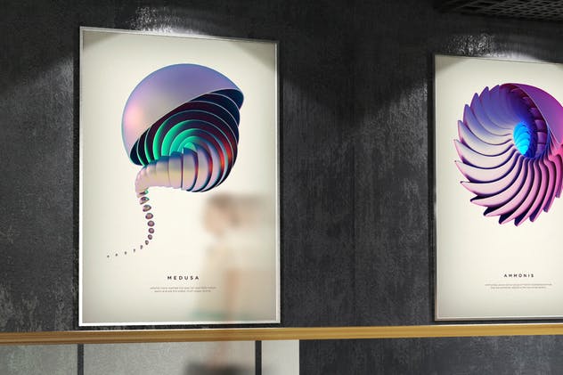 广告海报画廊展览样机 Poster Exhibition Gallery Mockups插图(2)