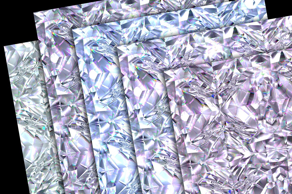 彩虹色璀璨水晶钻石背景纹理插图1