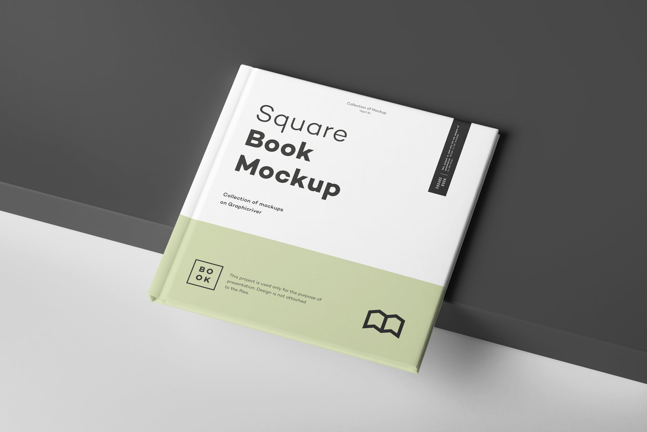 方形精装图书封面&内页版式设计预览样机 Square Book Mock up 2插图(2)