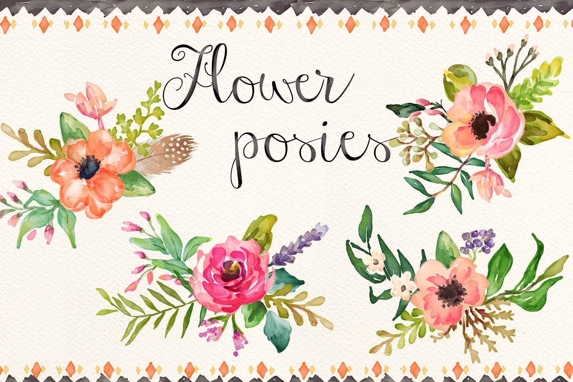 水彩花卉DIY包装第2卷 Watercolor flower DIY pack Vol.2插图(3)