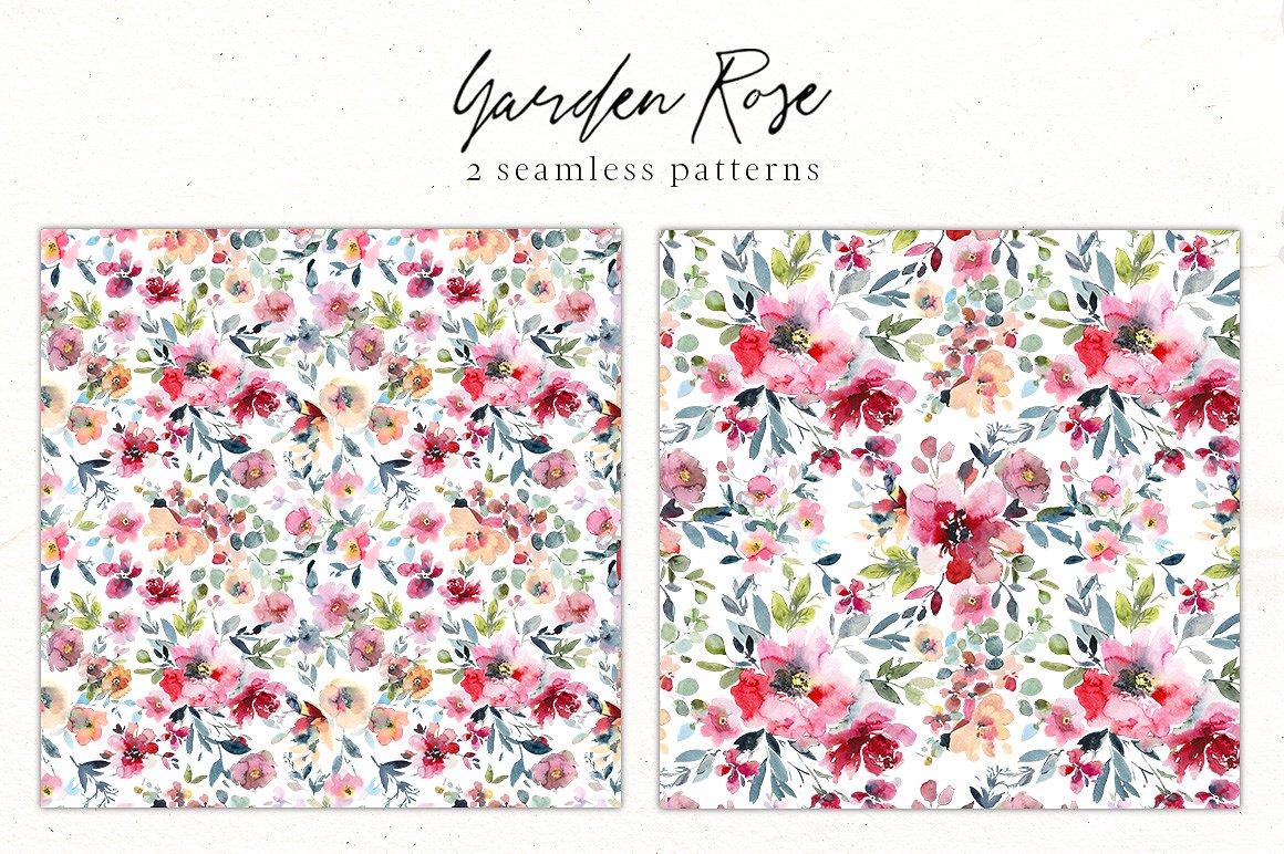 花园玫瑰水彩花卉套装 Garden Rose Watercolor Floral Kit插图9