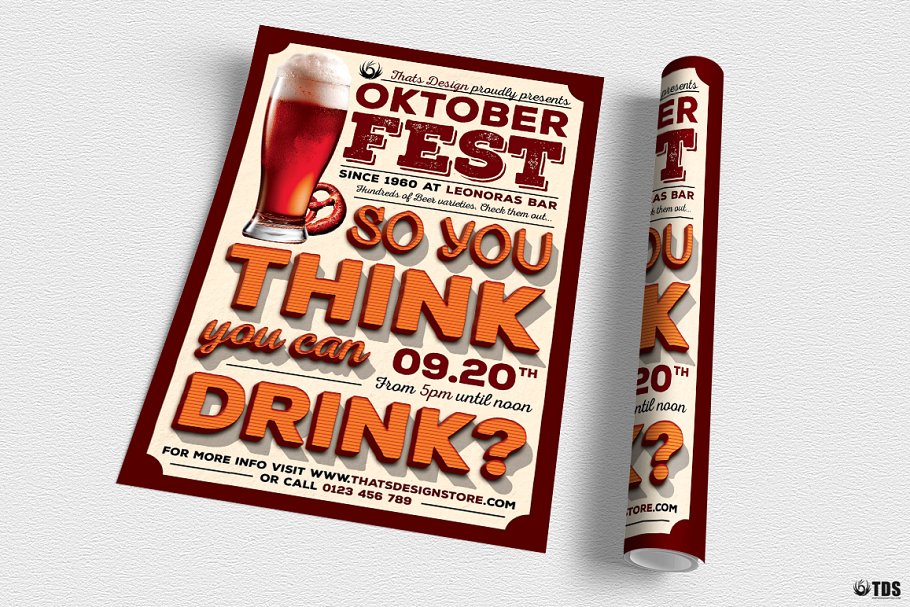 德国慕尼黑啤酒节PSD宣传传单模板V9 Oktoberfest Flyer PSD V9插图(2)