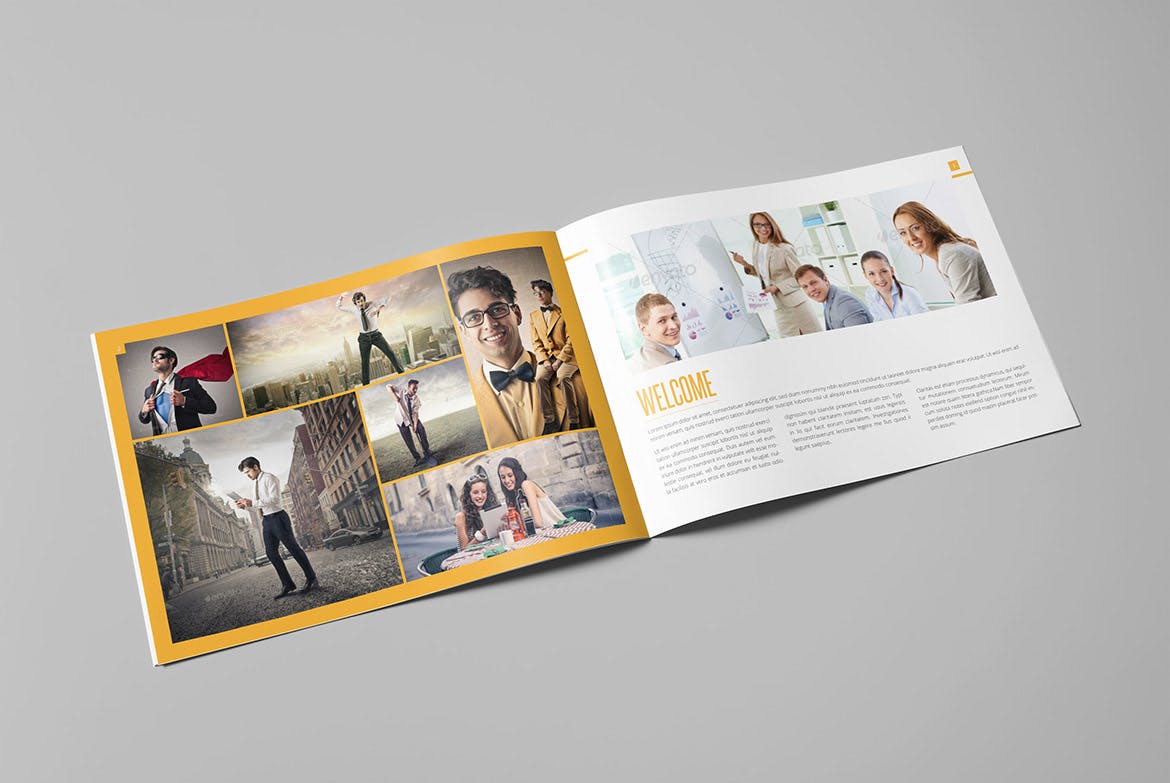 多用途公司彩页画册版式设计模板 Multipurpose Business Landscape Brochure插图(1)