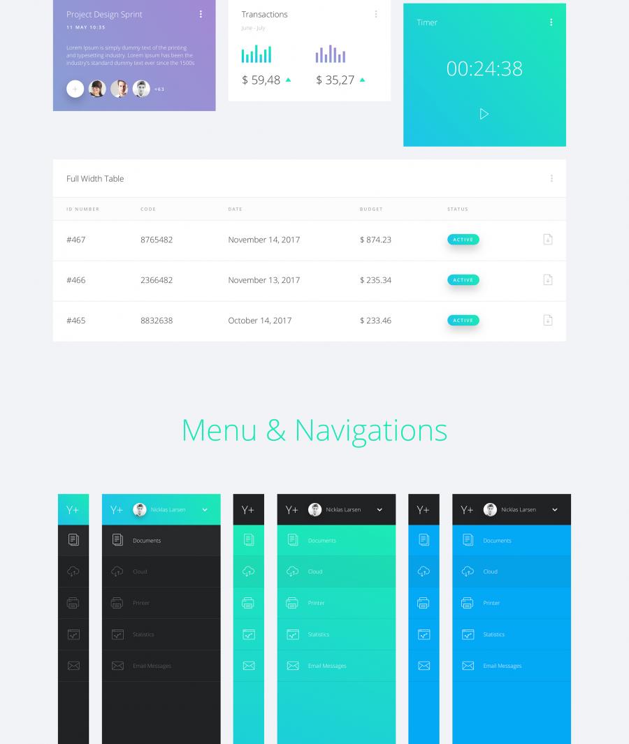 后台仪表盘界面(Dashboard)Web UI + App UI套装下载[Sketch]插图(14)