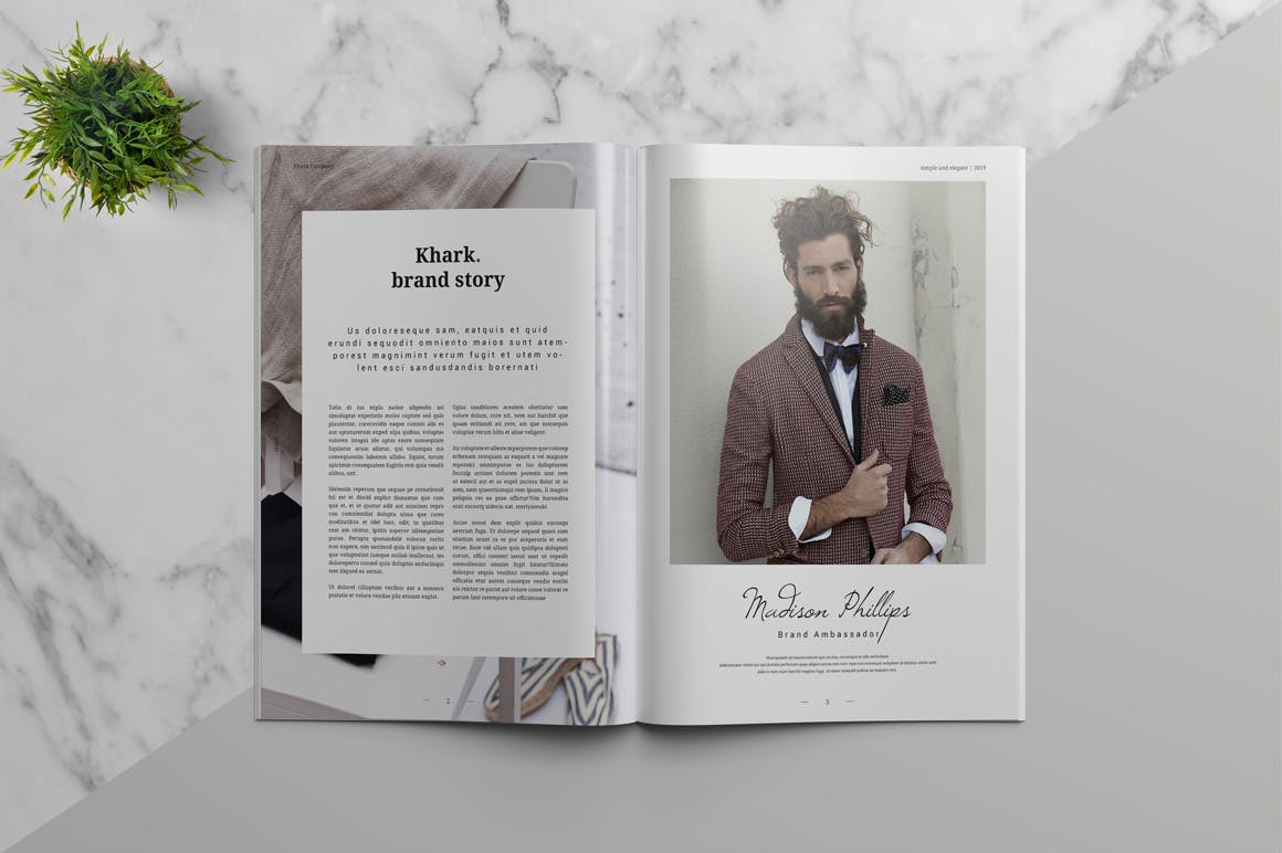 男人装服装产品画册&时尚杂志设计模板 Khark – Fashion Lookbook & Magazine插图(1)