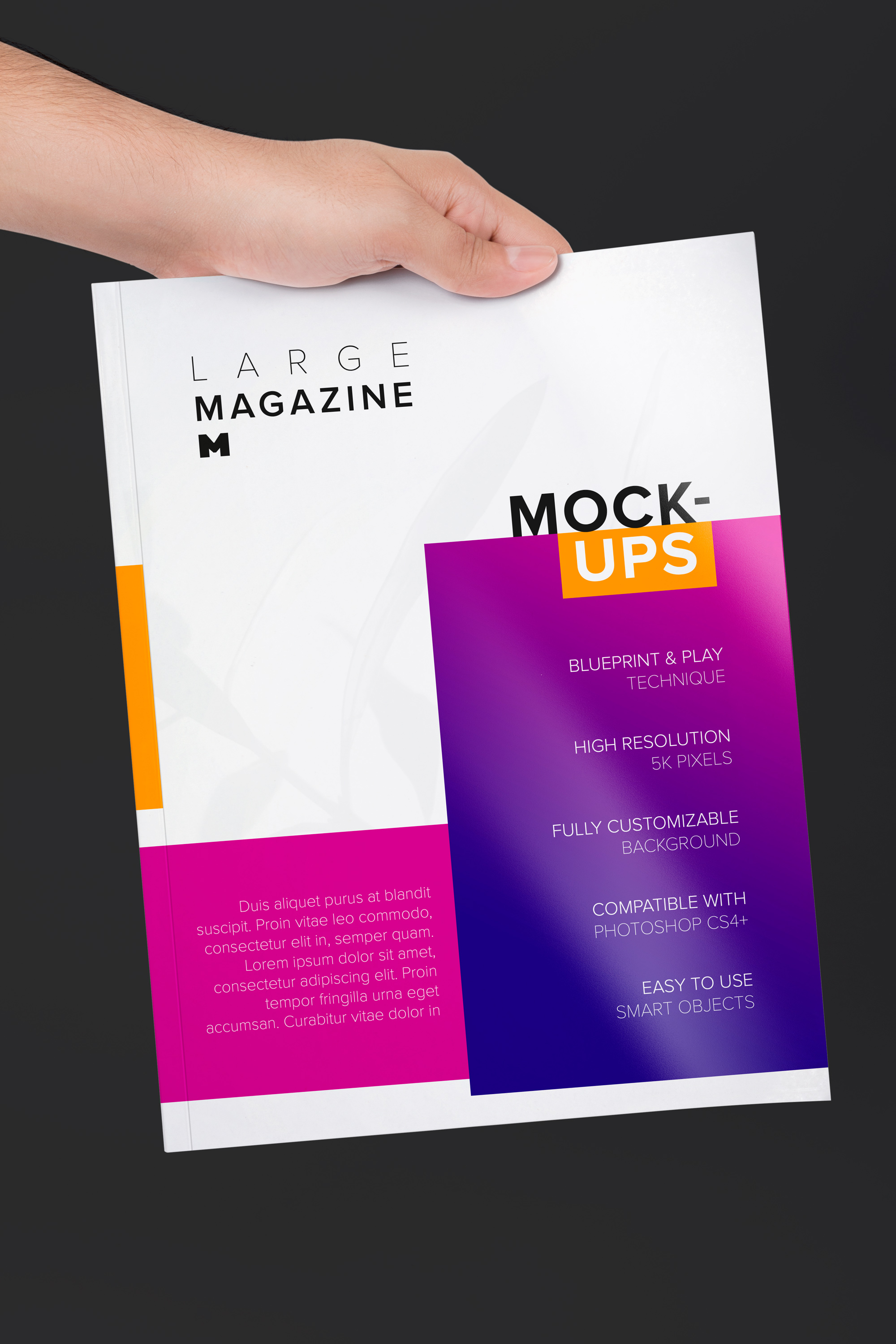 大型杂志封面设计效果图样机04 Large Magazine Cover Mockup 04插图(4)