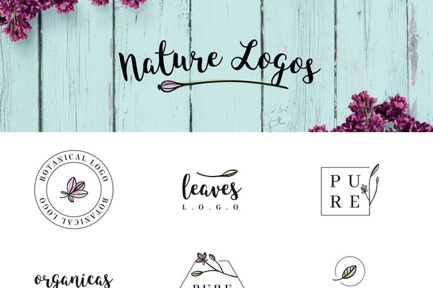 自然＆花卉主题天然有机植物相关品牌Logo设计模板 Nature & Floral Logos + BONUS插图4