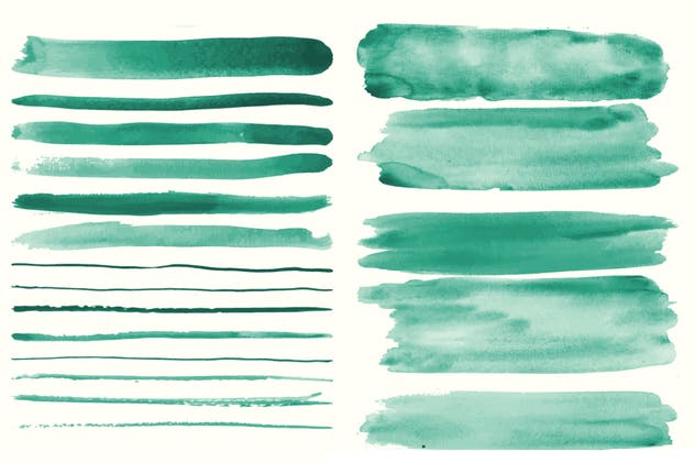 94种水彩艺术图案AI笔刷 Watercolor Vector Art Brushes插图(5)