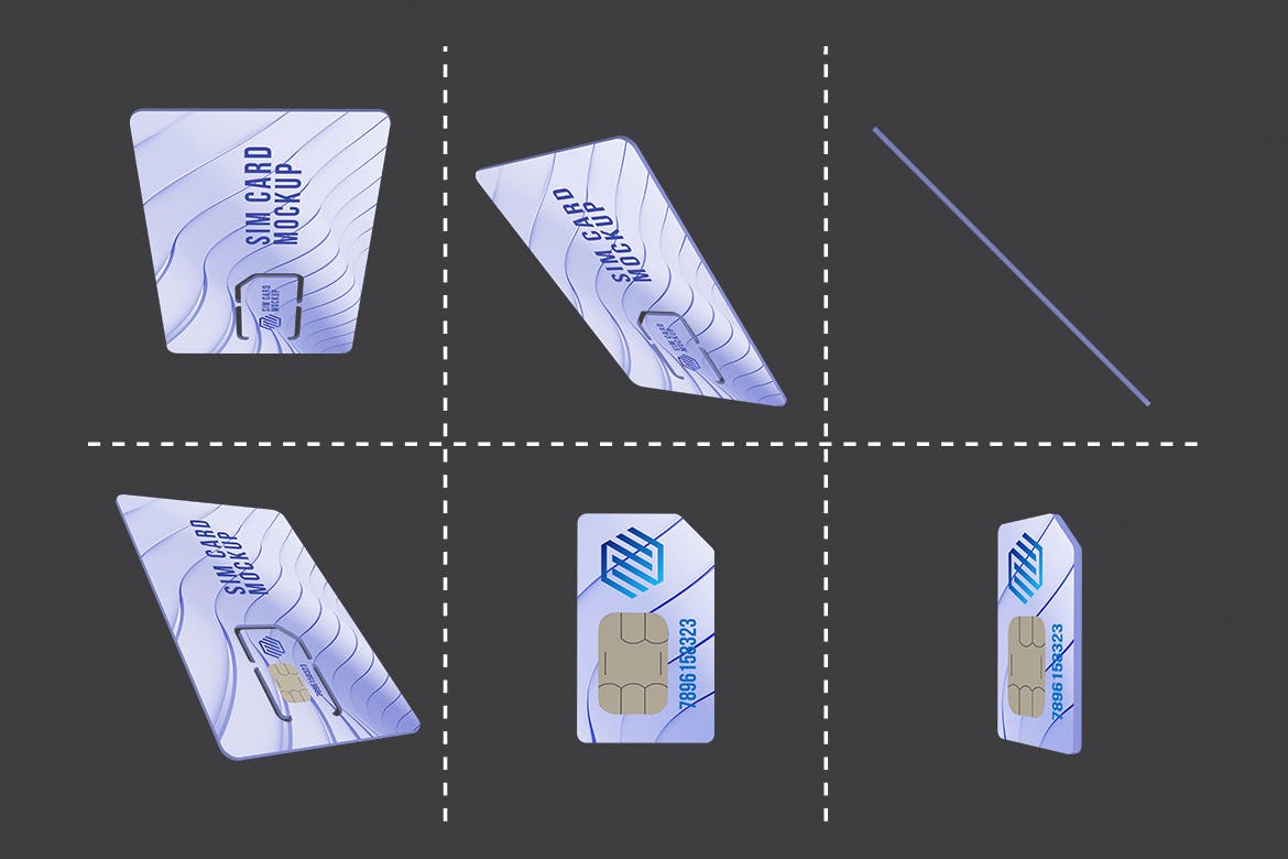SIM手机卡卡片定制设计效果图样机模板 SIM Card Kit插图(4)