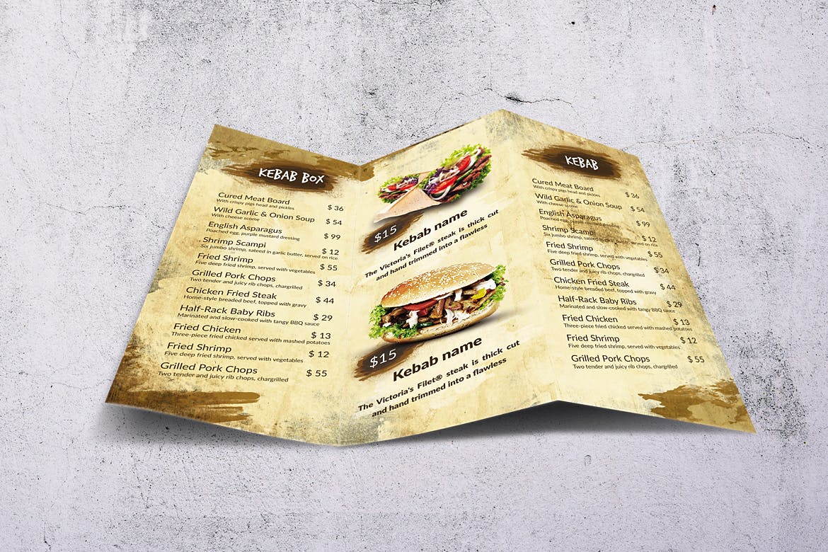 土耳其烤肉菜单设计模板 Doner Kebab Vintage Food Menu Bundle插图(8)