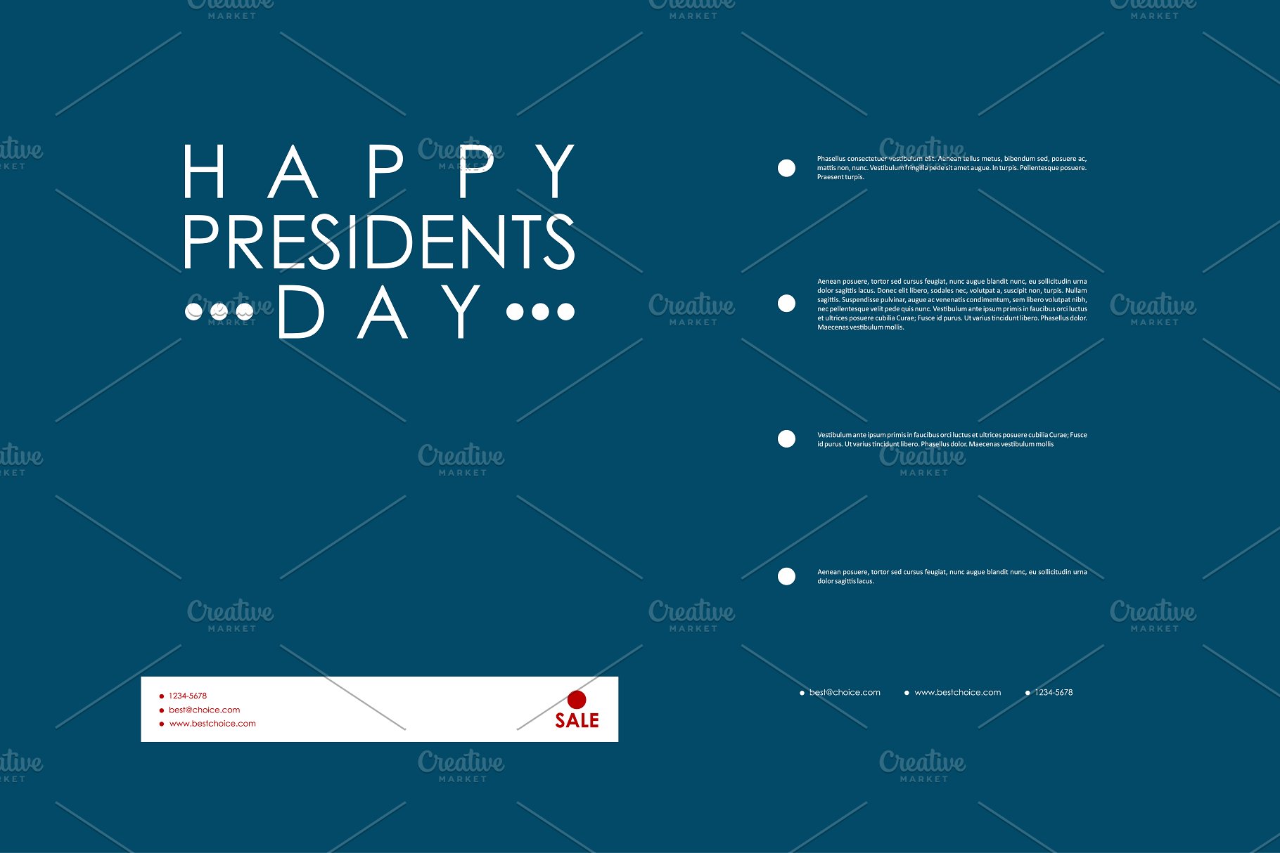 美国“总统日”主题小册子模板 President’s Day brochures插图 美国“总统日”主题小册子模板 President’s Day brochures插图