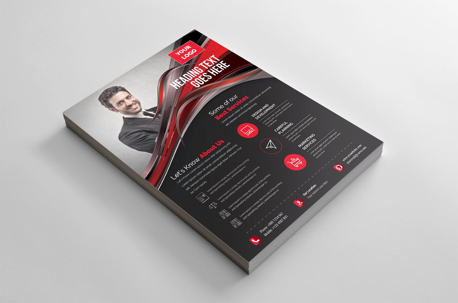 企业服务宣传单设计模板素材 Corporate Flyer插图(1)