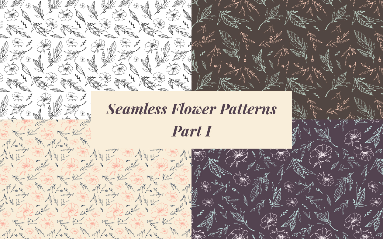 花卉图案无缝背景素材合集v1 Seamless Flower Patterns – Part I插图