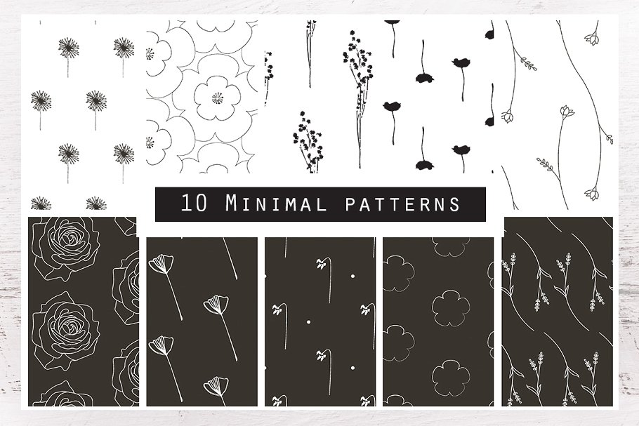 花卉图案矢量纹理 Florals – Pattern Collection插图(9)