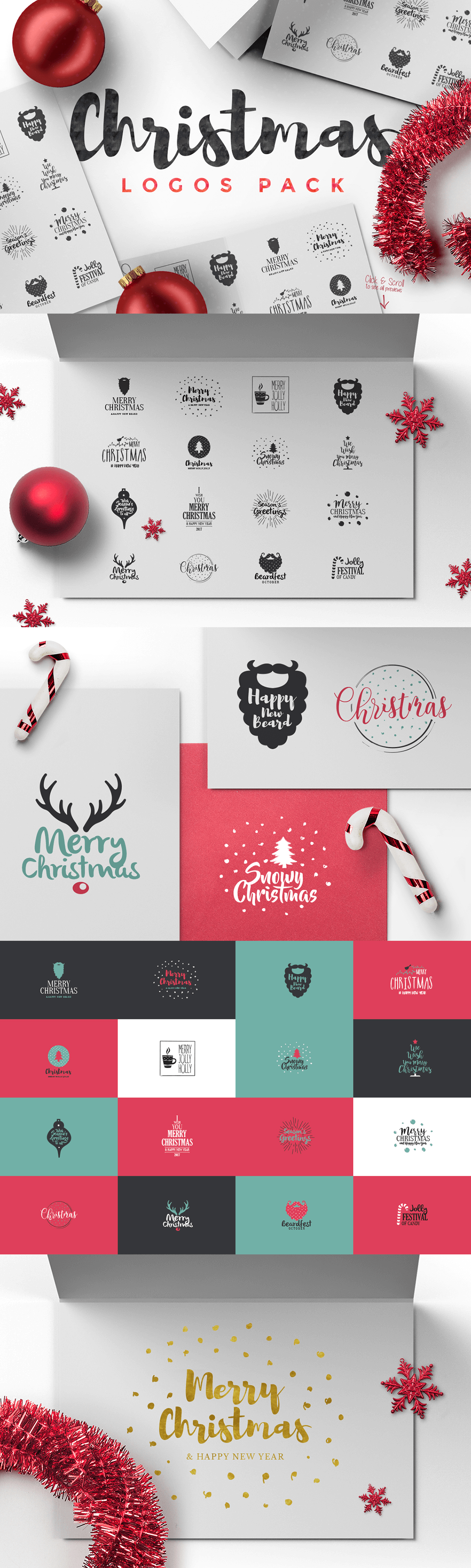 圣诞特典：400+圣诞主题设计素材包 Christmas Bundle 2016（2.35GB, AI, EPS, PSD 格式）插图