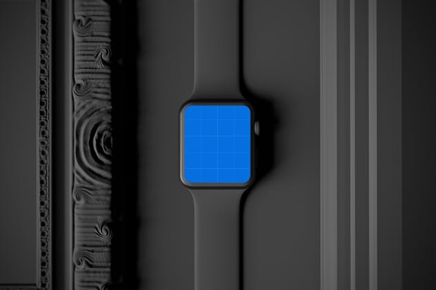 时尚深色Apple智能手表样机模板 Dark Apple watch插图(8)