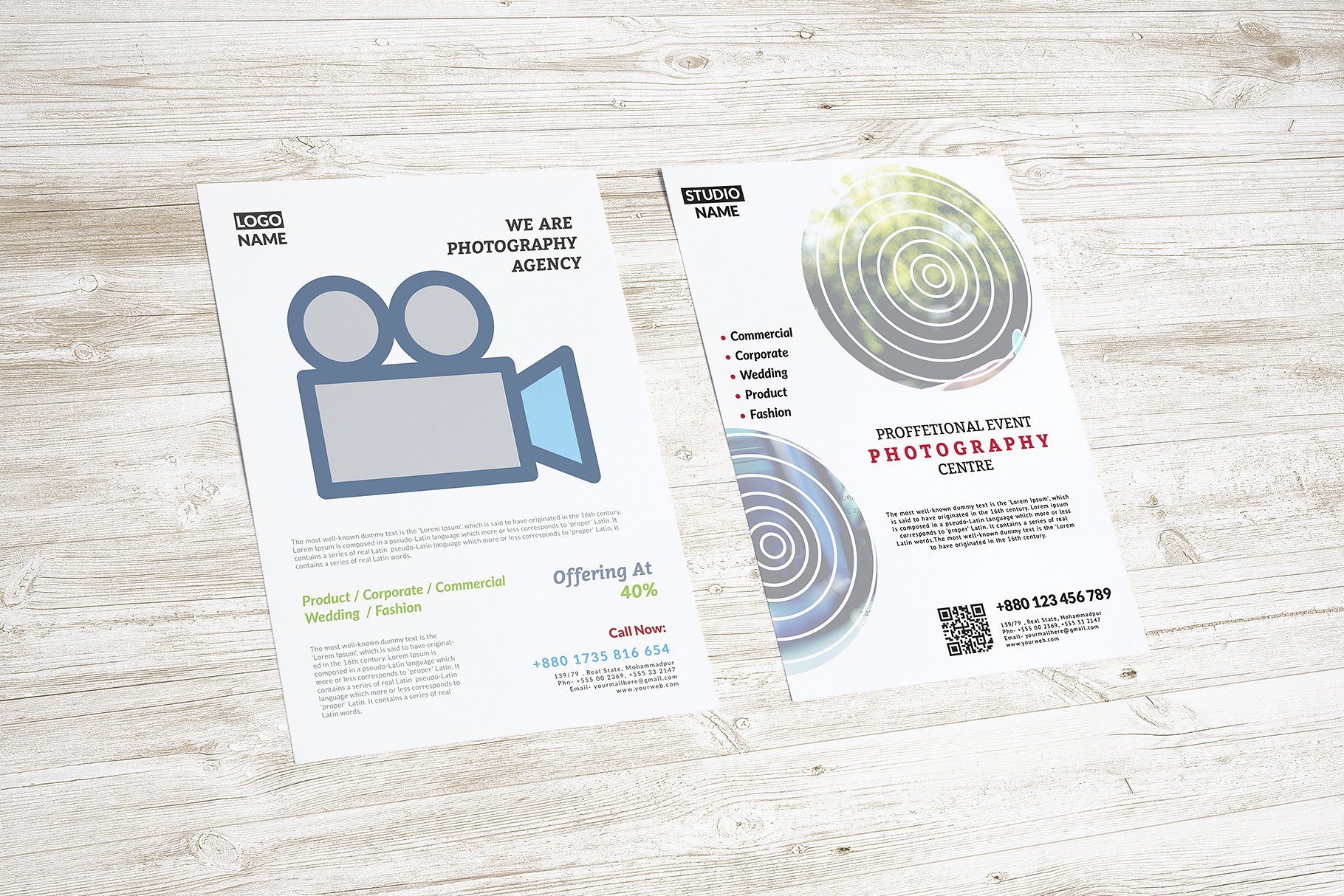 信笺，传单，海报样机模板合集 Letterhead, Flyer, Poster mockup v.1插图(7)