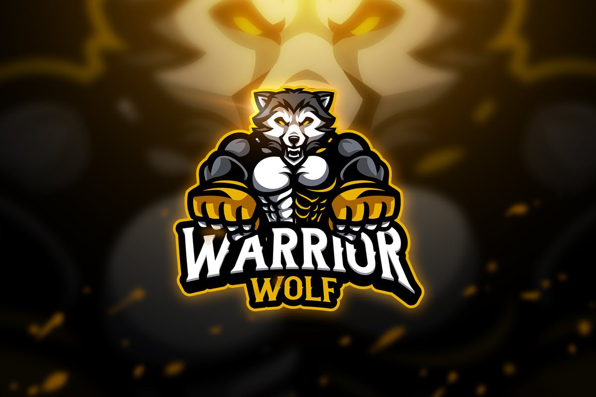 狼战士电子竞技队徽Logo模板 Wolf warrior – Mascot & Esport Logo插图
