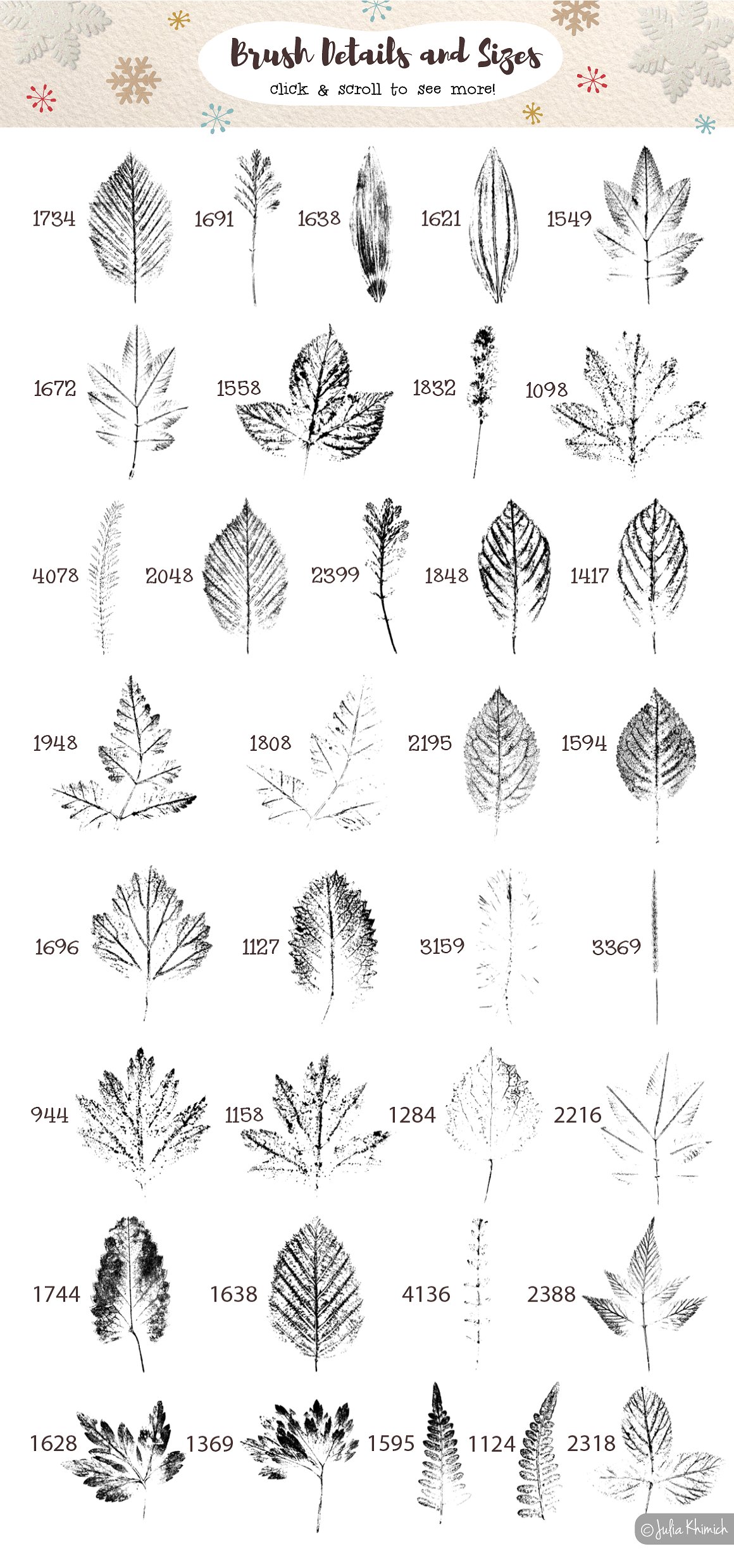 美丽的自然动植物类PS纹理笔刷打包下载[abr]插图7
