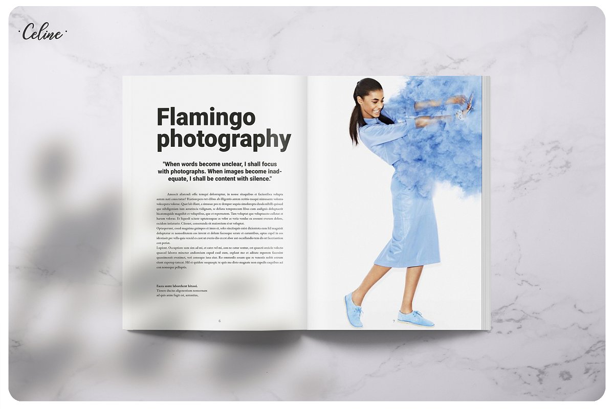 Flamingo时尚摄影杂志画册设计模板插图(2)