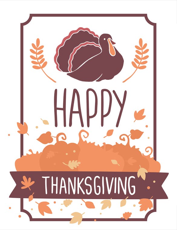 感恩节庆祝火鸡美食矢量设计素材 Happy Thanksgiving turkey插图2