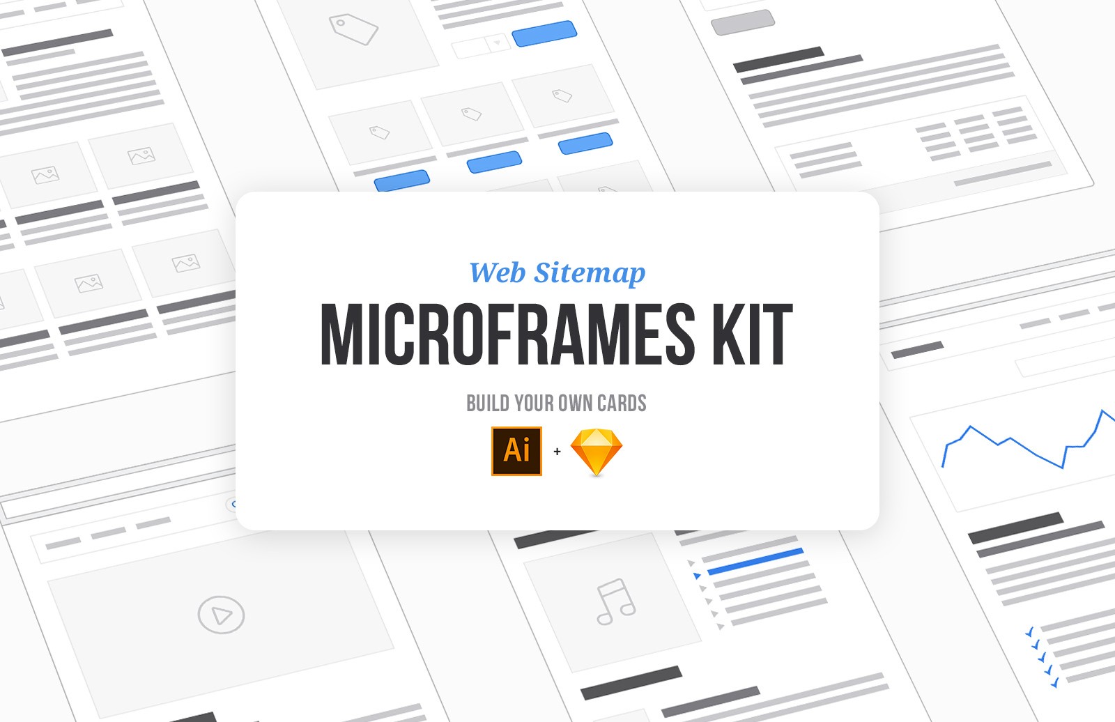 简约网站线框图 Web Sitemap Microframes Kit [PSD&Sketch]插图