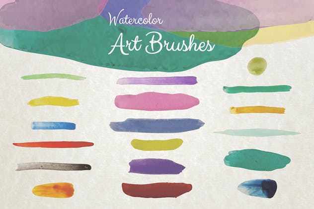水彩数码绘画艺术大师AI画笔笔刷 Watercolor Illustrator Art Brushes插图(1)