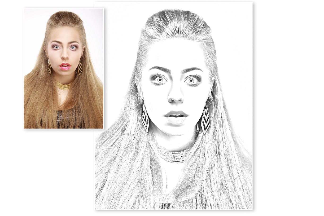 照片转铅笔素描绘画效果PS动作 Pencil Drawing Effect for Photoshop插图(3)