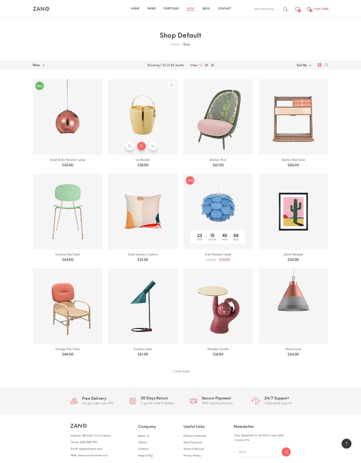 家具电子商务网上商城设计PSD模板 Zano | Furniture eCommerce PSD Template插图(10)