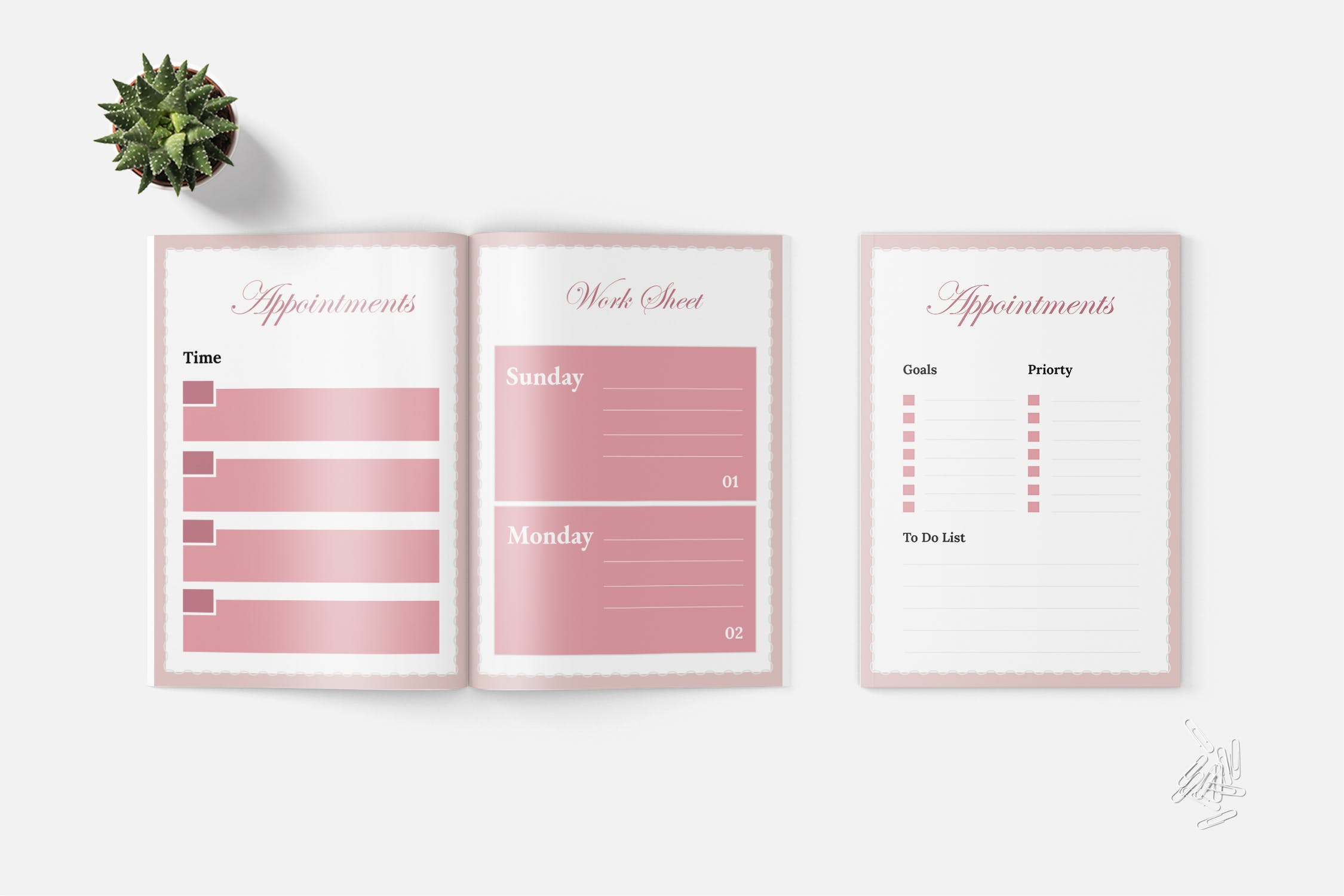 粉色记账本手账本设计模板 Finance Daily Planner Book插图(2)