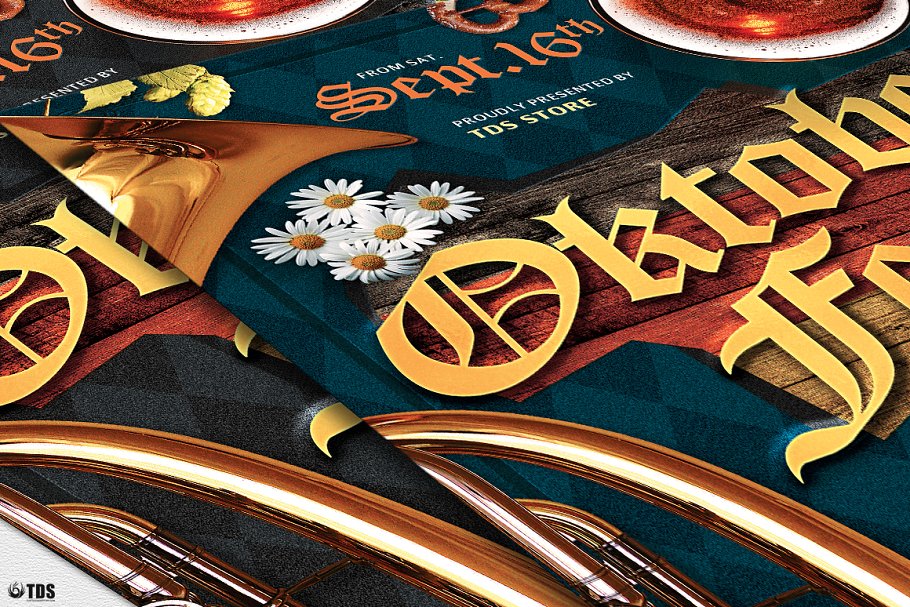 卡拉OK派对传单PSD模板v10 Oktoberfest Flyer PSD V10插图(5)