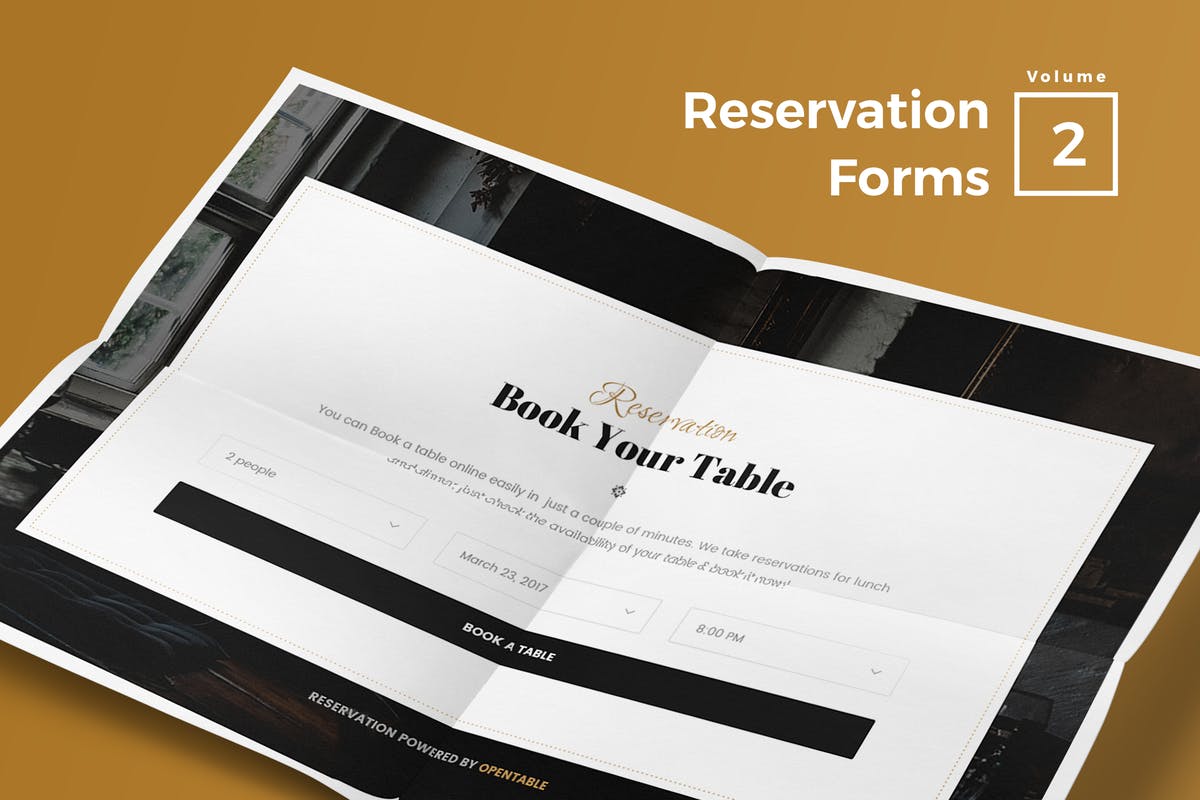 预订表单网页设计UI模板V2 Reservation Forms for Web Vol 02插图