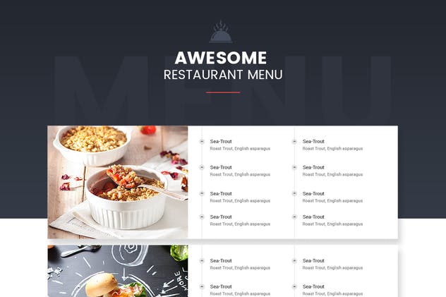 餐厅、咖啡厅和食品店网站UI套件UI模板 Rococo Restaurant Web UI Kit插图1