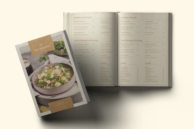 豪华西餐厅意大利菜法国菜菜单设计模板 Restaurant Menu插图3