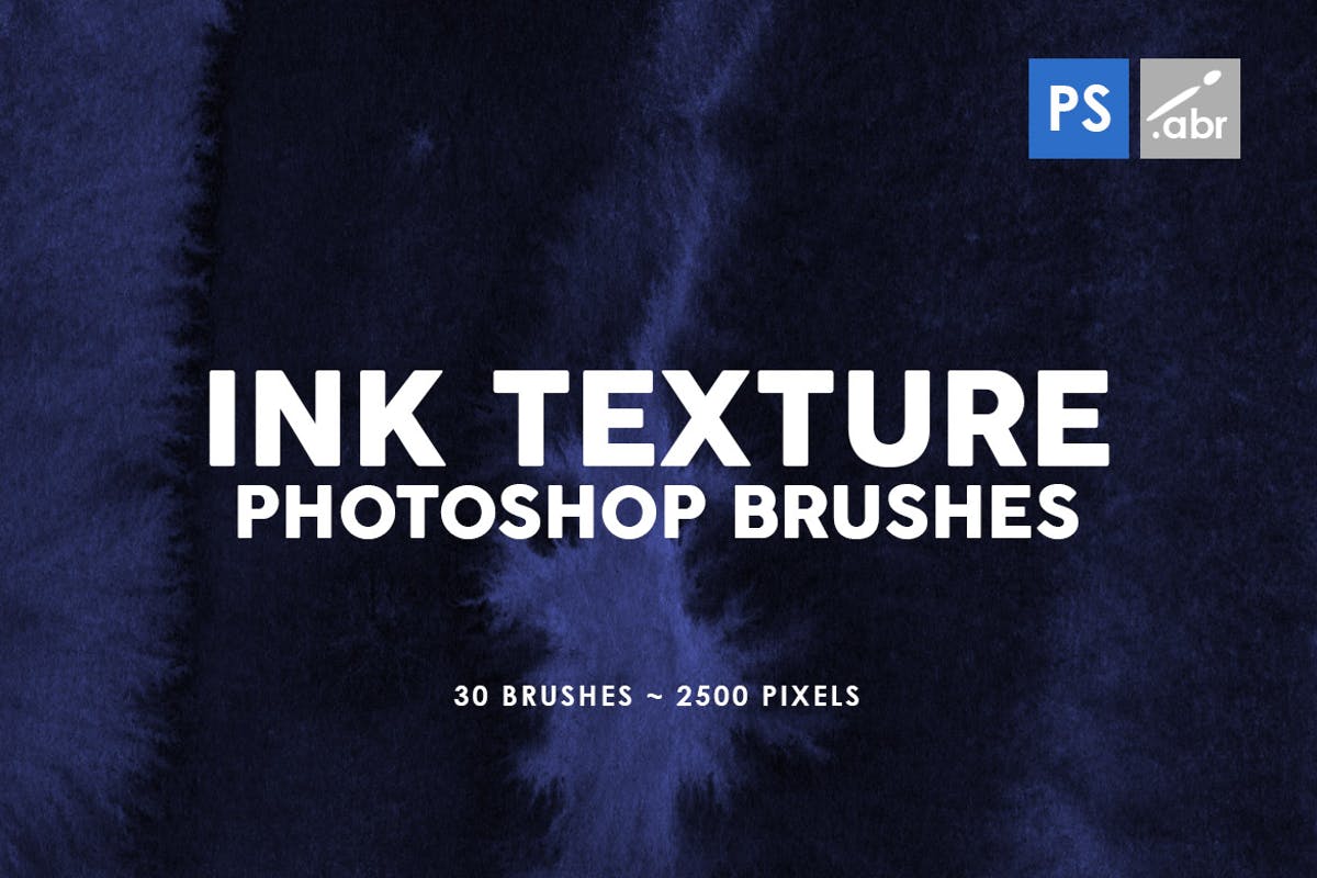 30款墨水印刷纹理肌理PS笔刷v2 30 Ink Texture Photoshop Brushes Vol. 2插图