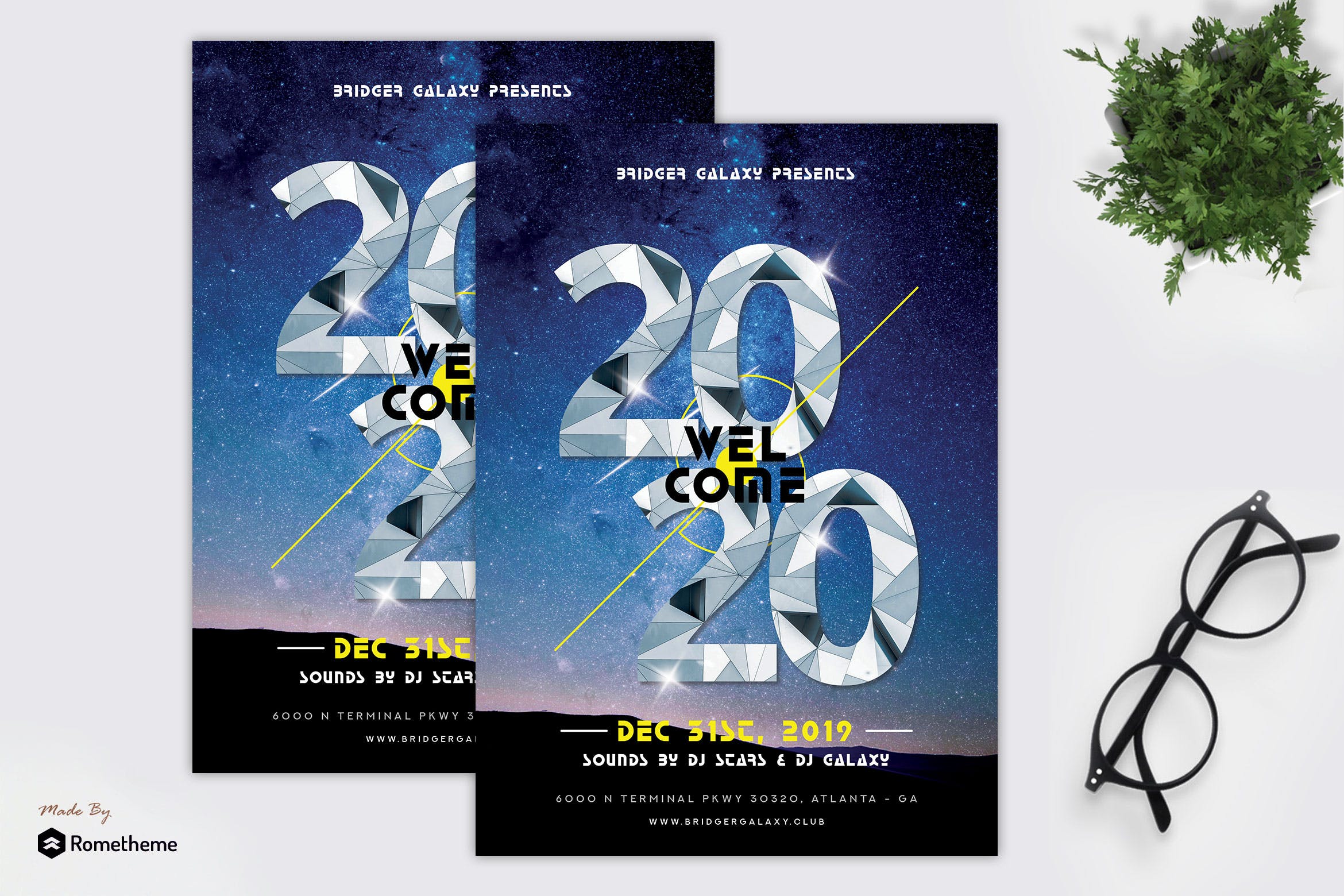 2020年新年庆祝活动派对海报传单设计模板 Welcome – New Year Party Flyer RY插图