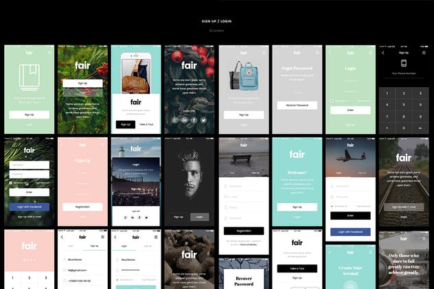 多用途快速可用 APP UI 套件 Fair Mobile UI Kit插图(4)