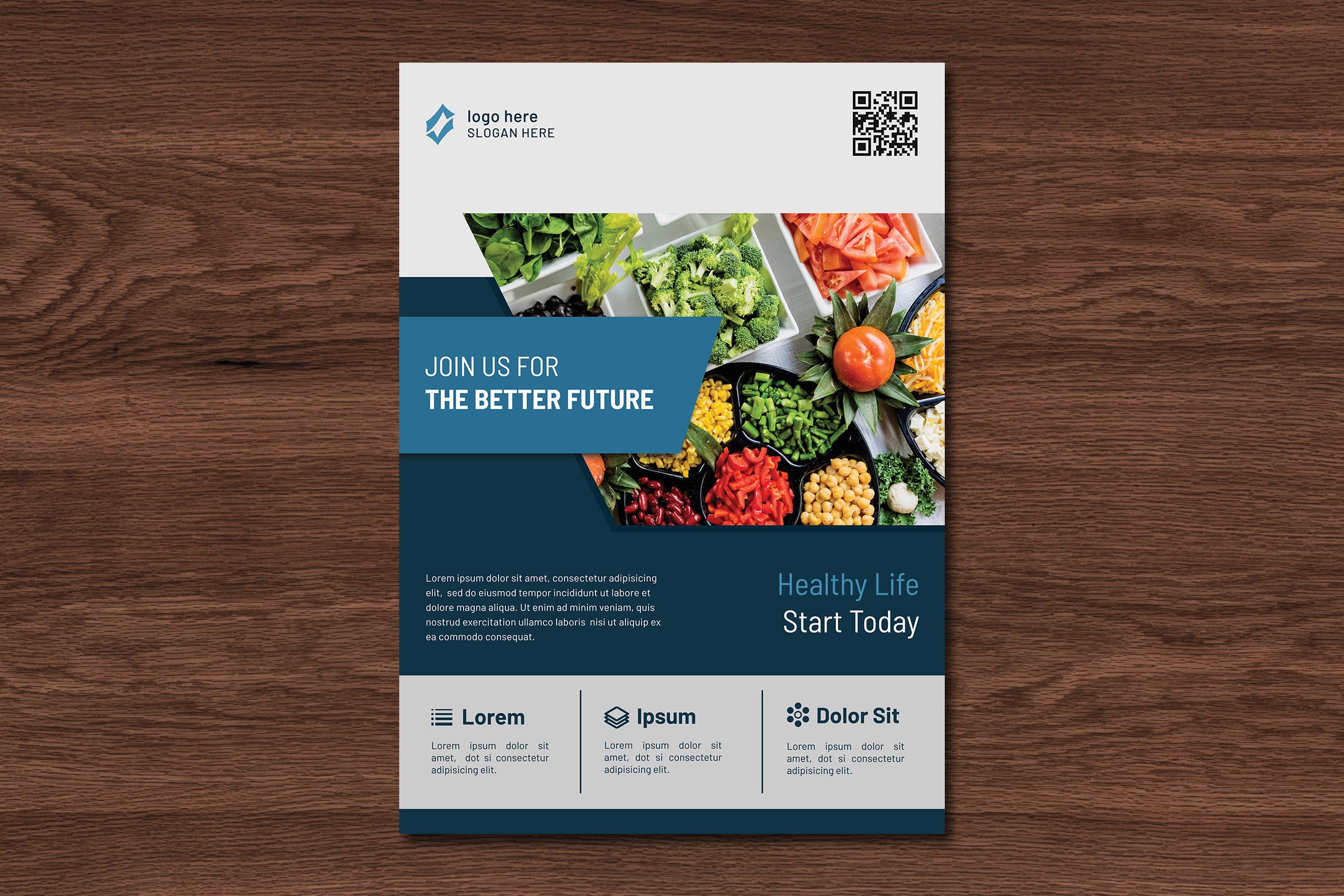 健康有机食品品牌宣传推广海报传单设计模板 Lifela Healthy Flyer Template插图