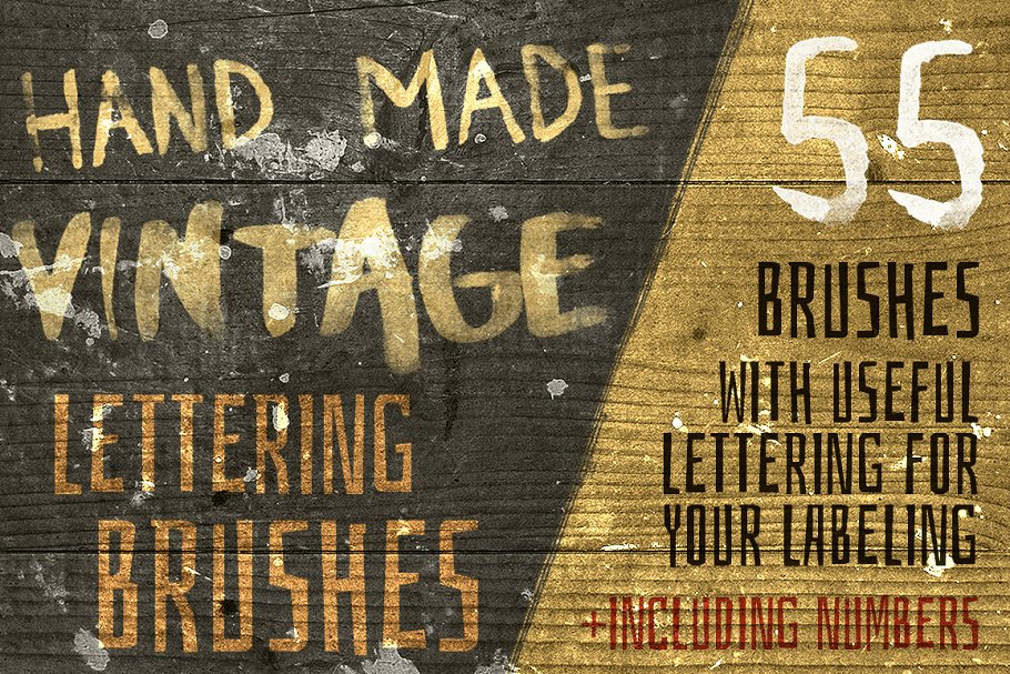手工制作复古字母PS笔刷 Hand-Made Vintage Lettering Brushes插图