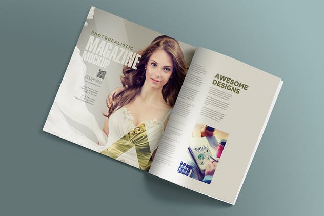 时尚杂志内页设计排版样机模板 Open Magazine Mockups插图5