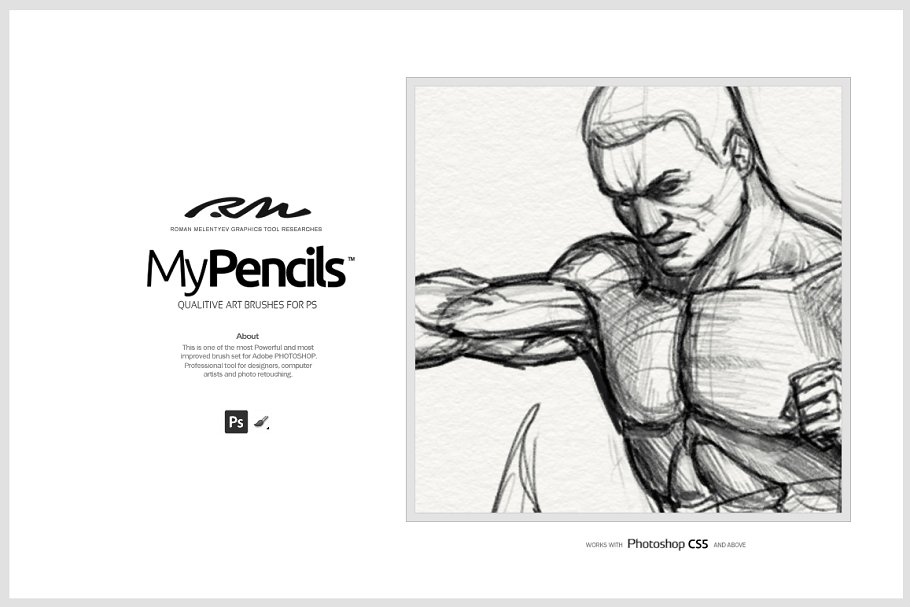 素描炭笔类手绘笔画铅笔笔刷 RM My Pencils插图2