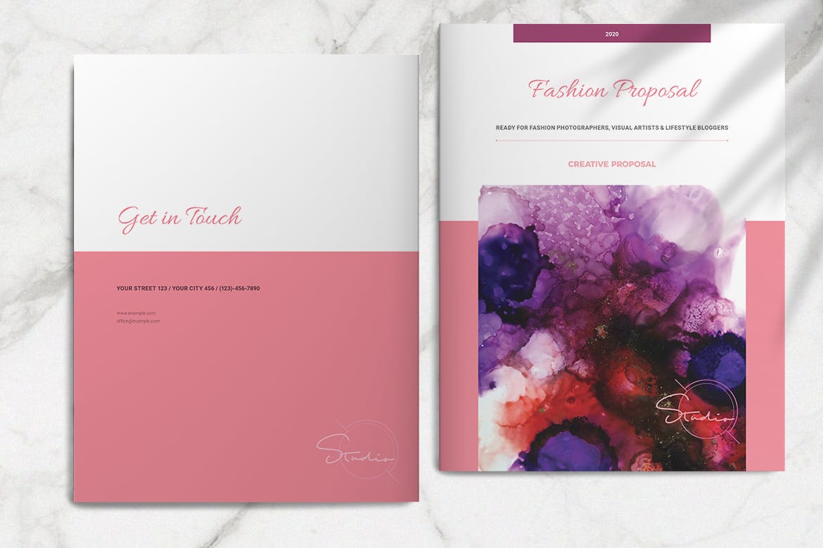 粉红时尚行业项目提案版式设计模板 Pink Fashion Proposal Layout插图2