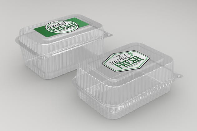 一次性食品塑料包装盒样机Vol.6 Fast Food Boxes Vol.6: Take Out Packaging Mockups插图(5)